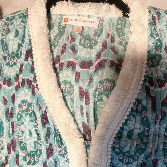 Judy Connally 100% Cotton Print Shift Mini Dress Sz S Made in India  Boho - Picture 2 of 5